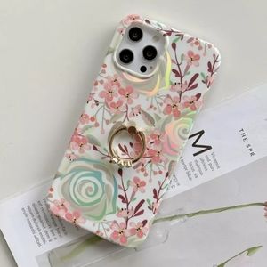 Floral iPhone 13 Case iPhone 13 Pro Ring holder Laser Holographic